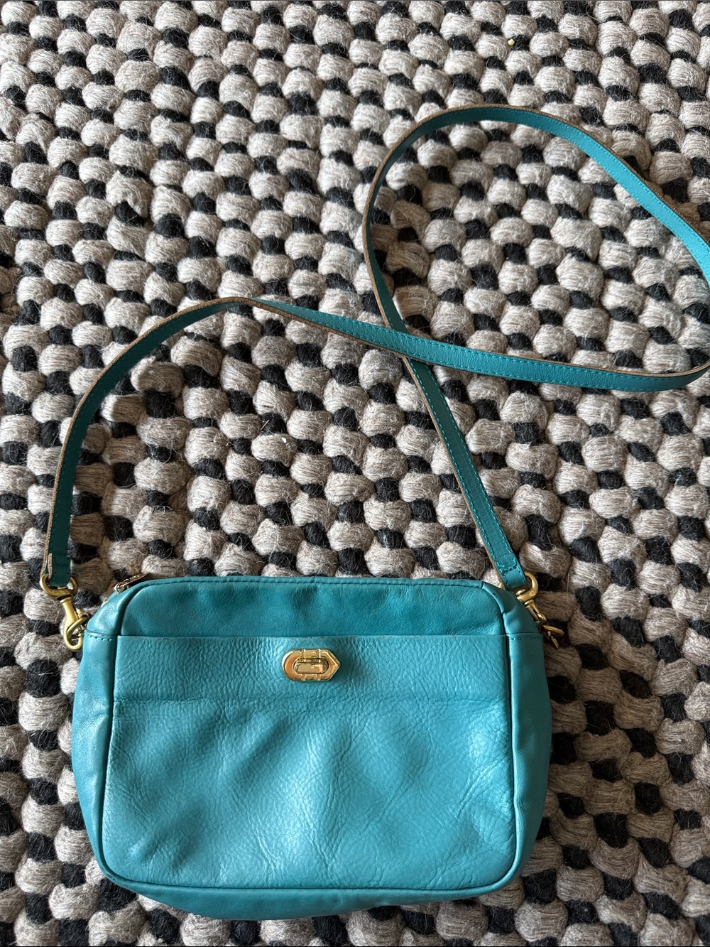 Clare V Turnlock Midi Sac- Ocean Rustic